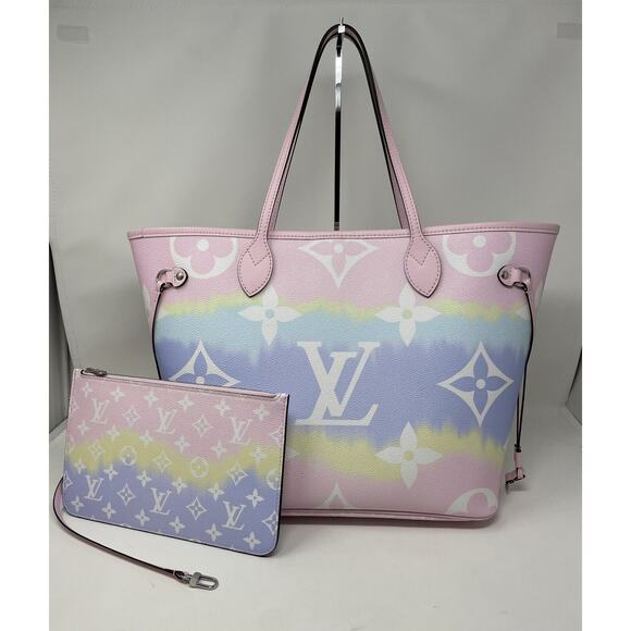 Louis Vuitton Authentic Escale Pastel Pink Neverfull Giant Bag Removable Pouch - Picture 2 of 14